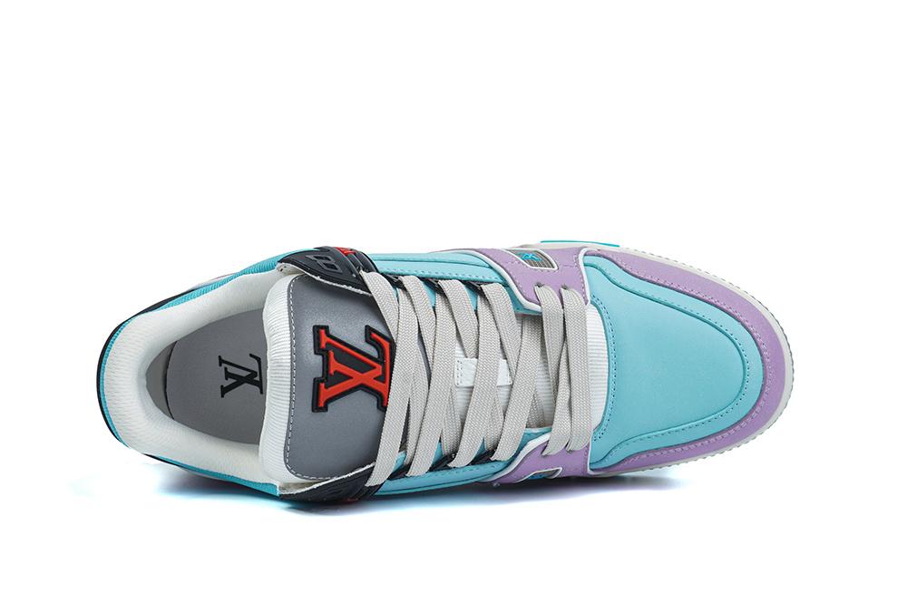 PK god Louis Vuitton LV Trainer multiple colorful purple retail materials ready to ship